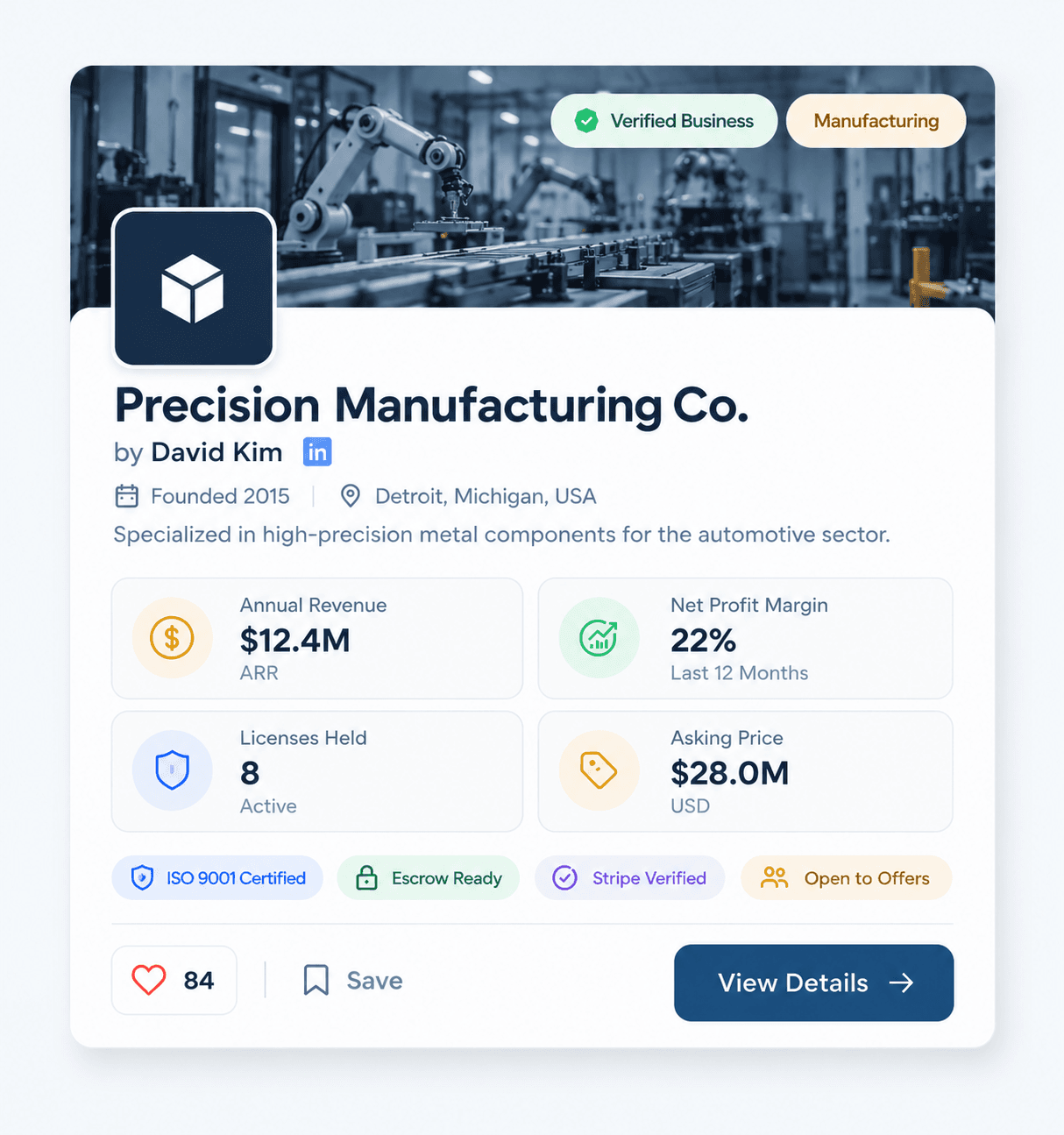 Precision Manufacturing business opportunity